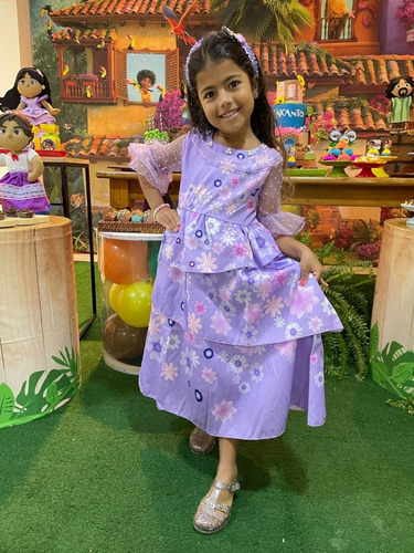 Fantasia Vestido Infantil Isabela Madrigal Filme Encanto