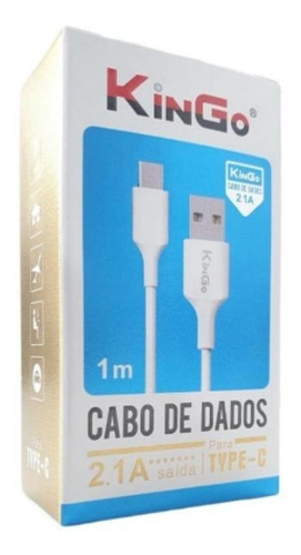 Cabo De Dados Usb-c Kingo Branco 1m 2.1a Para Galaxy A52