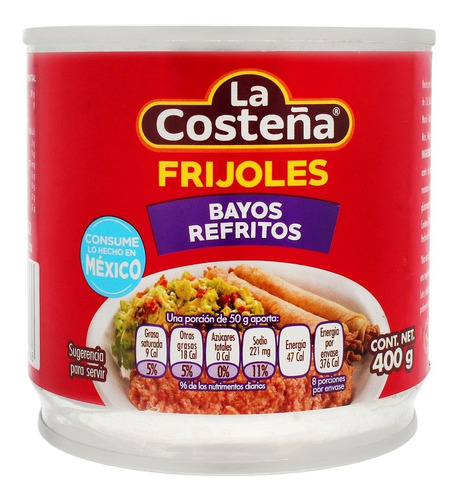 Frijoles Bayos Refritos 400 Gr La Costeña