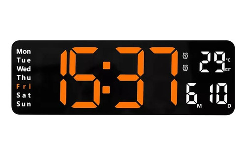 Reloj Digital De Pared Con Calendario Y Control Remoto 6629