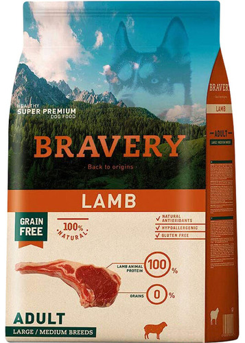 Bravery Lamb Para Perro Adulto Mediano Grande 12 Kg Saco