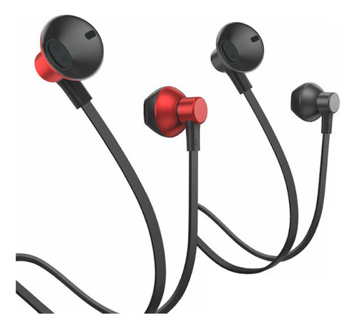 Auriculares Manos Libre Foneng T42 Jack 3.5mm | Css® Color Negro-Rojo