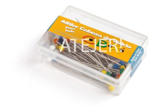 Imagen 5 de 6 de Alfileres Cabeza De Vidrio Para Modista Caja X 50 Unidades