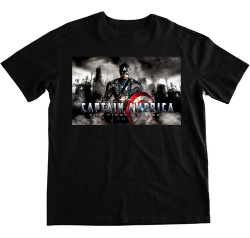 Polera Hombre Algodon Premium Capitan America Marvel Ucm 13