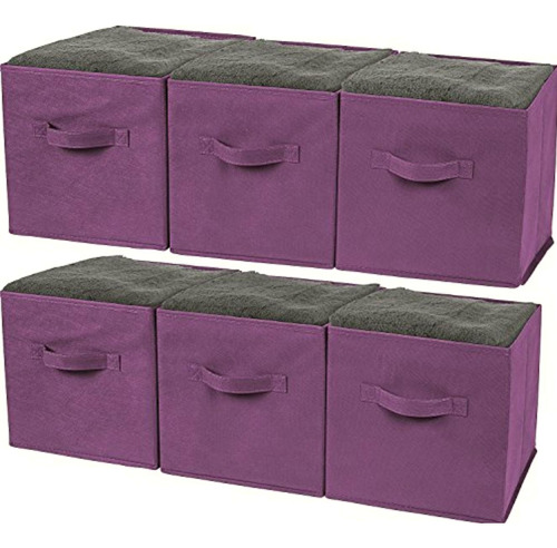Greenco Grc2325 Foldable Non, Woven Fabric Storage Cubes, 6