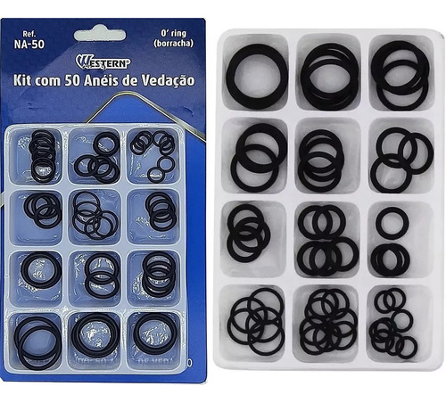 Kit Anel Vedação O - Ring Arruela Jogo Borracha C/ 50 Anéis