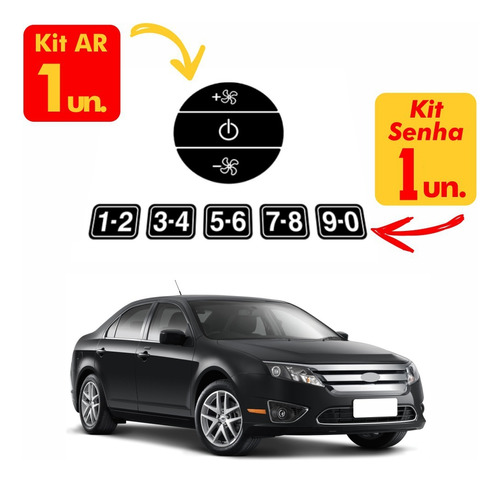 Kit Adesivos Ford Fusion | Botões Do Ar + Senha Da Porta