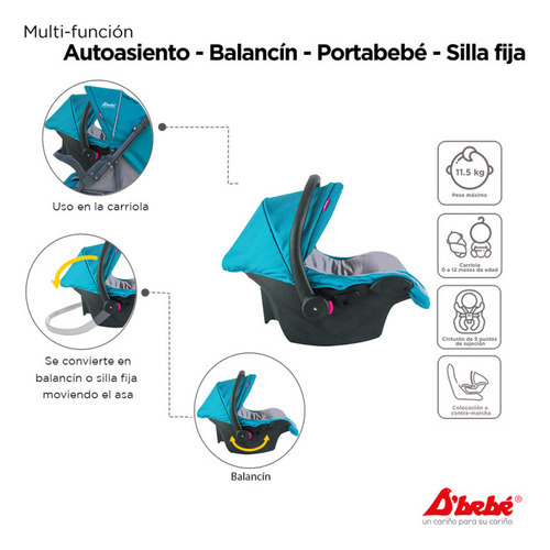 Carreola Y Auto Asiento Travel System Star Jade Color Verde