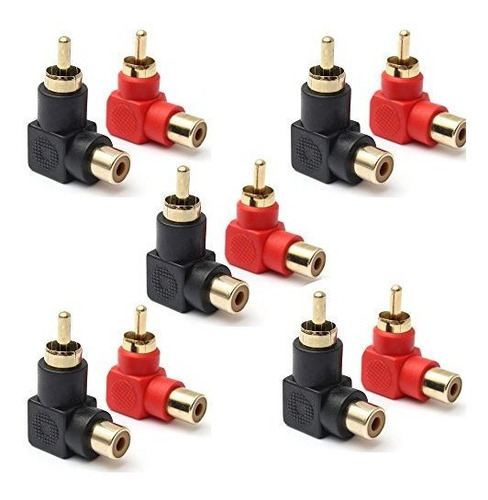 Accesorio Audio Video Rca Dama Conector Angulo Derecho