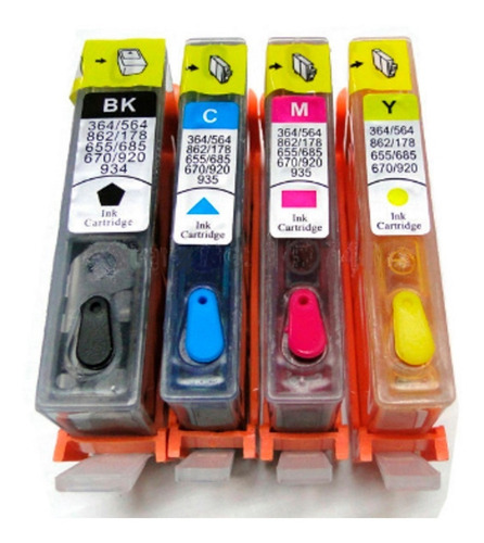 Cartucho Carregado Recarregavel 670 C/ Chip Auto Reset