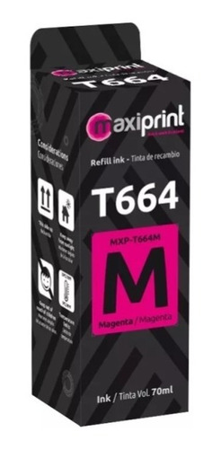 Tinta Maxiprint Epson (t664 K / T664 M / T664 C / T664 Y)