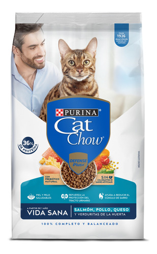 Purina Cat Chow Adultos Salmón, Pollo, Queso Y Verduras 3kg