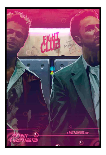 Cuadro Poster Premium 33x48cm Edward Norton Y Brad Pitt Club