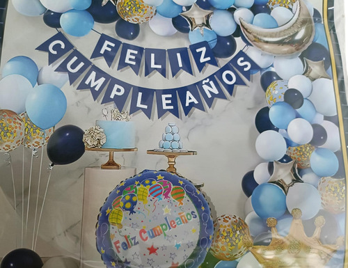 Kit De Decoración Feliz Cumpleaños Globos Letrero Y Mas