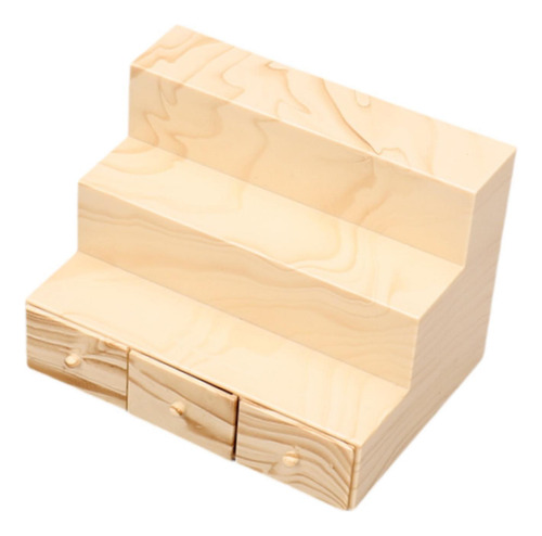 4 Estante De Exhibición De 3 Niveles Para Grano De Madera