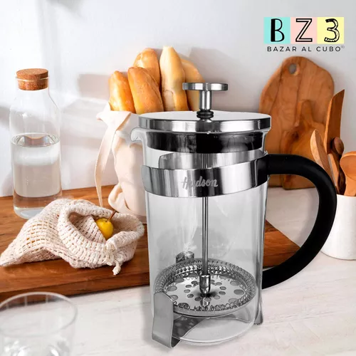 Set Juego Cafetera Embolo 600ml + 2 Tazas Café Te 200 Ml Bz3