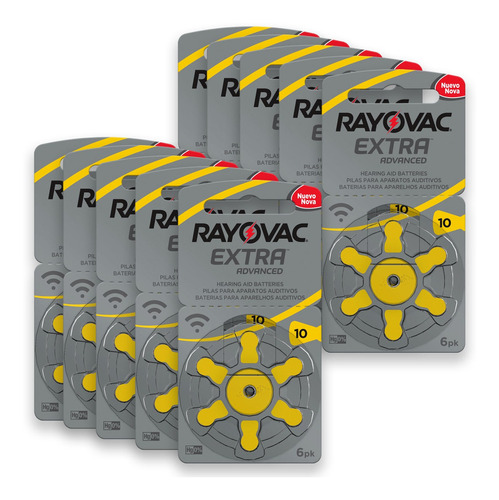 Pilhas Baterias 10 Pr70 Auditivas Rayovac 60un