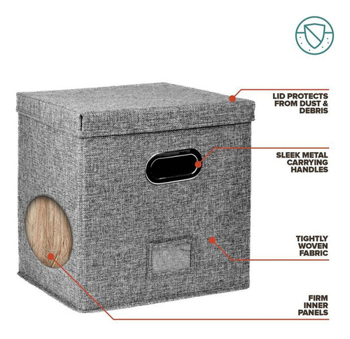 Z0f 2025 Caixa Para Guardar Discos De Vinil Com Tampa E
