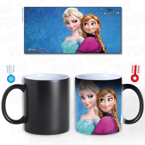 Taza Magica Ana Y Elsa De Frozen Regalo Personalizada