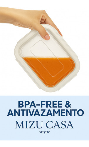 Conjunto 2 Potes 400ml Vidro Hermético Mantimentos Marmita