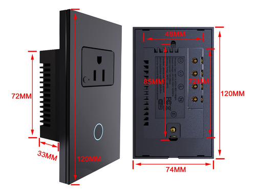Apagador Con Enchufe Wifi Inteligente 1 Botón Interruptor