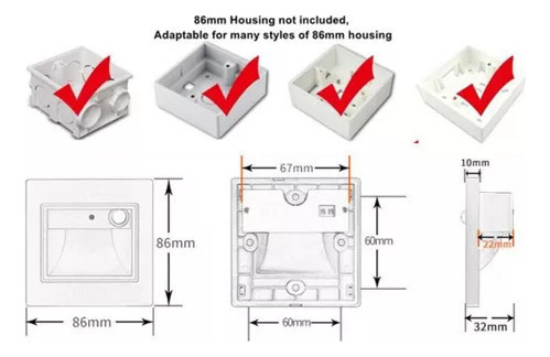Luz De Escalera Empotrada Led Con Sensor De Movimiento 8