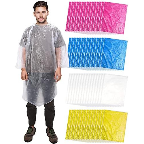 Paquete De 60 Ponchos De Lluvia Desechables Adultos, Im...