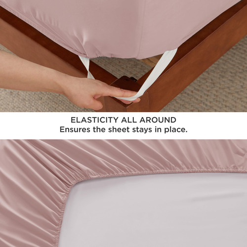 Juego Sabanas Refrescantes Rosa Polvoriante King Bedsure Dusty Pink