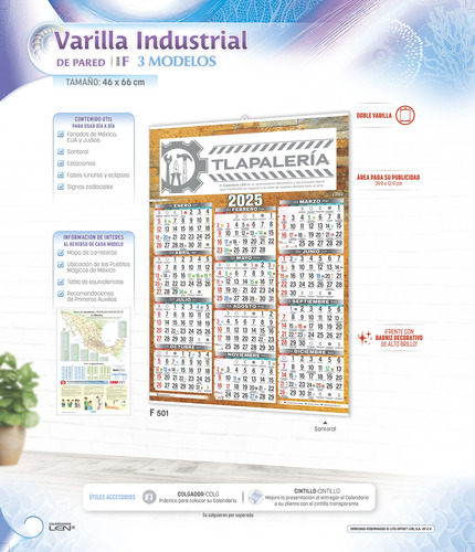100 Calendario Len De Varilla Industrial + Impreso Anli