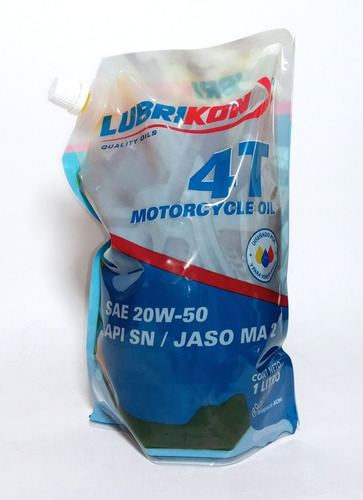 Lubrikon 20-50 Mineral 4 Tiempos Motos Motor 4 Tiempos 