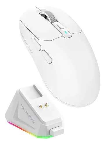 Mouse Gamer Sem Fio Fire Phoenix 24000dpi Paw3311 Branco