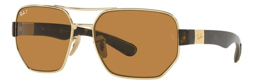 Braço. Solar Ray-ban 0rb3672 Cor polarizada sem gênero 001/83 Cor da lente: marrom, cor da haste, cor da moldura de Havana, cor dourada