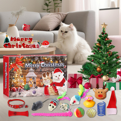 Calendario De Adviento De Navidad Con Juguetes Para Gatos Ca