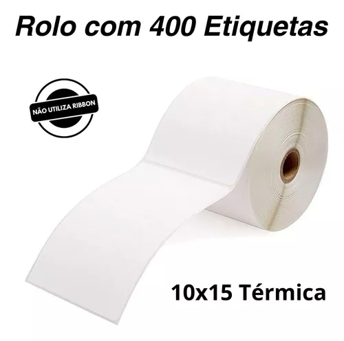 Kit 4 Rolos Etiqueta 10x15 + 4 Ribbons Jumbo Mercado Envios