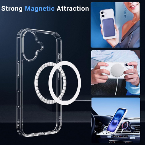 Capa Magnetica Para iPhone 16 Plus Clear Fibra Capacete