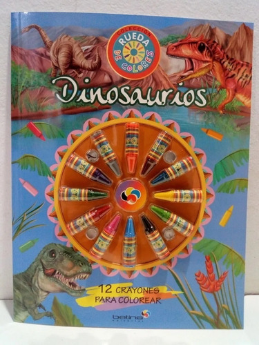 Dinosaurios - Libro Infantil Para Pintar + 12 Crayones
