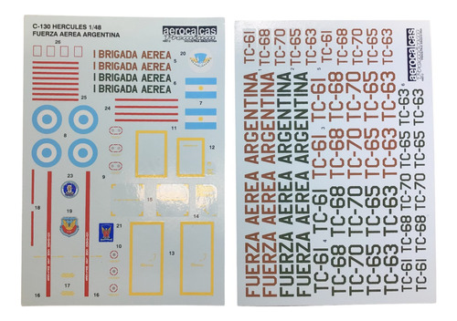 Calcas 1/48 Aerocalcas Para Avion C130 Hercules Calcomanias