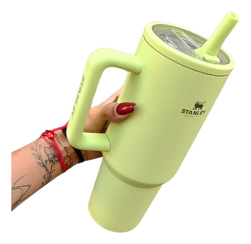 Vaso Térmico Quencher Antiderrame C Pico Símil Stanley Lima Lisa