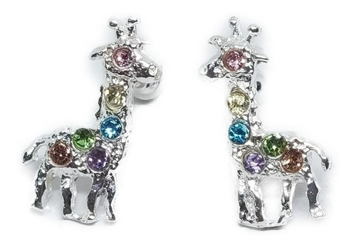 Aretes De Jirafa De 1.3 Cm Plata 925+estuche A2