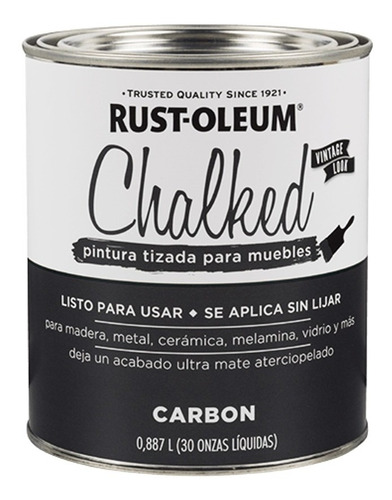 Chalked Pintura Tizada Color Carbón Rust Oleum Sibaco