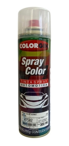 Imagem 1 de 2 de Spray Verniz Automotivo Colorgin 300ml Brilhante Incolor
