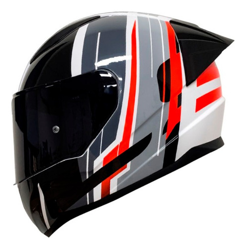 Casco Para Moto Flag Blanco/negro Brillo