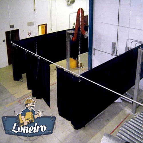 Lona Cortina Pvc 3,5x5,5 Mts Biombo Galpão Tela Anti-chamas
