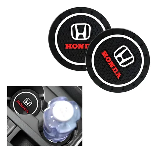 Tapete Acessório Porta Copos Honda Civic Crv Hrv City Fit Preto / Branco / Vermelho