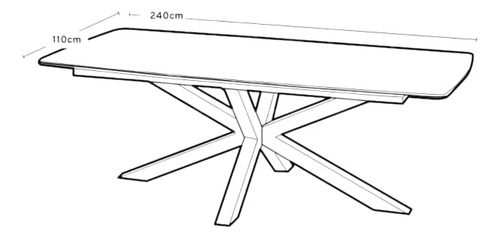 Mesa De Comedor Egipto Neolith 240x110cm Importada Neo Italiano Negro