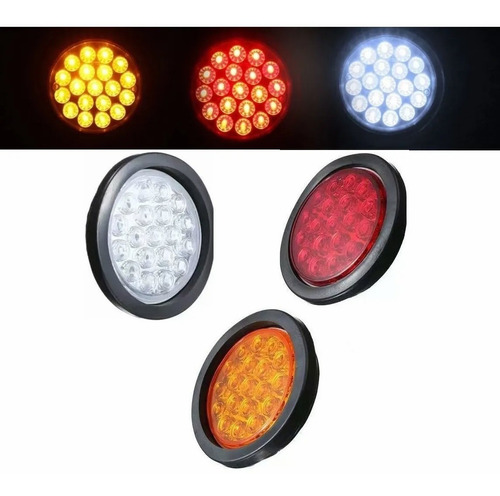 Foco Led Trasero 19 Led Universal Camion Bus 24v Redondo