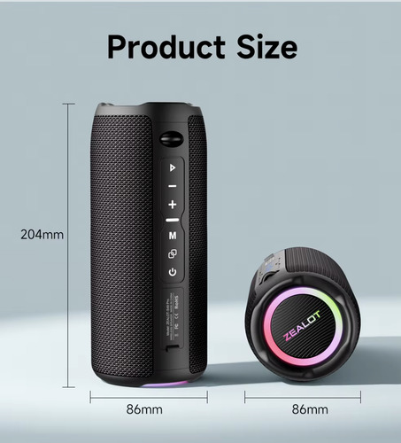 Parlante Bluetooth Zealot S49 Pro Leds Rgb 20w Mejor Q Jbl