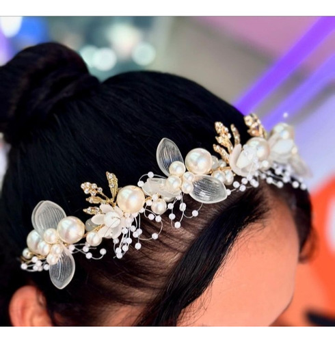 Tiara Tocado Pedrería Novia Quinceañera Primera Comunión