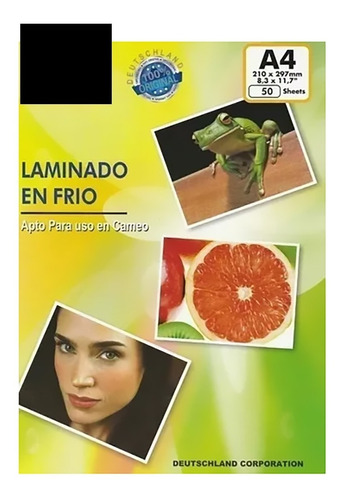 Laminador En Frio Glossy A4 50 Hojas Deutschland 