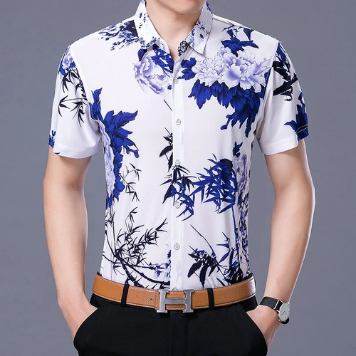 Blusa Con Flores Para Hombre, Ropa Floral, Camisas De Vestir